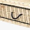 Wilgentenen uitvaartmand traditioneel - naturel met zwarte bies (zwart touw) buitenkant riet in detail
